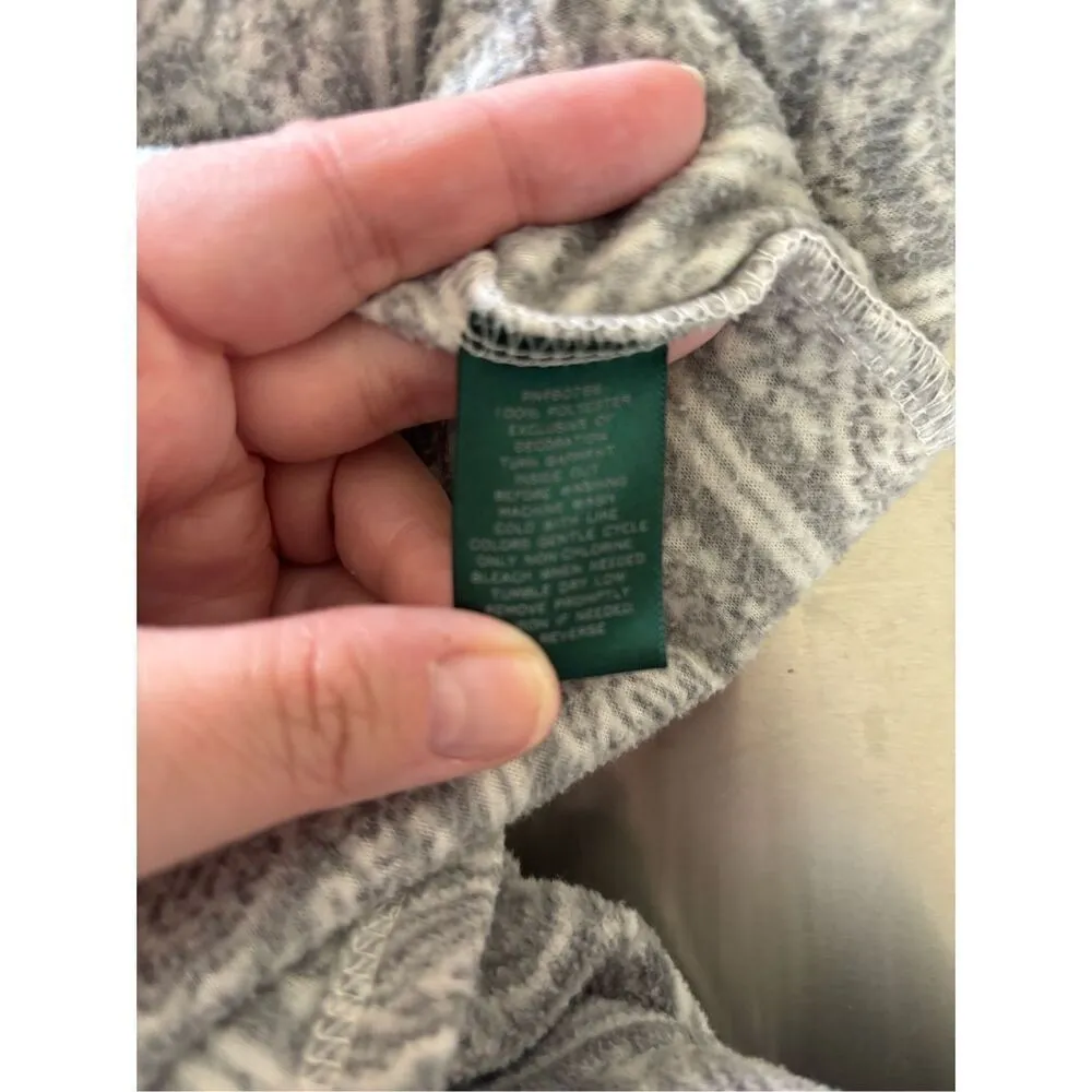 Lauren Ralph Lauren Pajama Top Women’s XS Gray Paisley Button Up Long Sleeve - Image 3