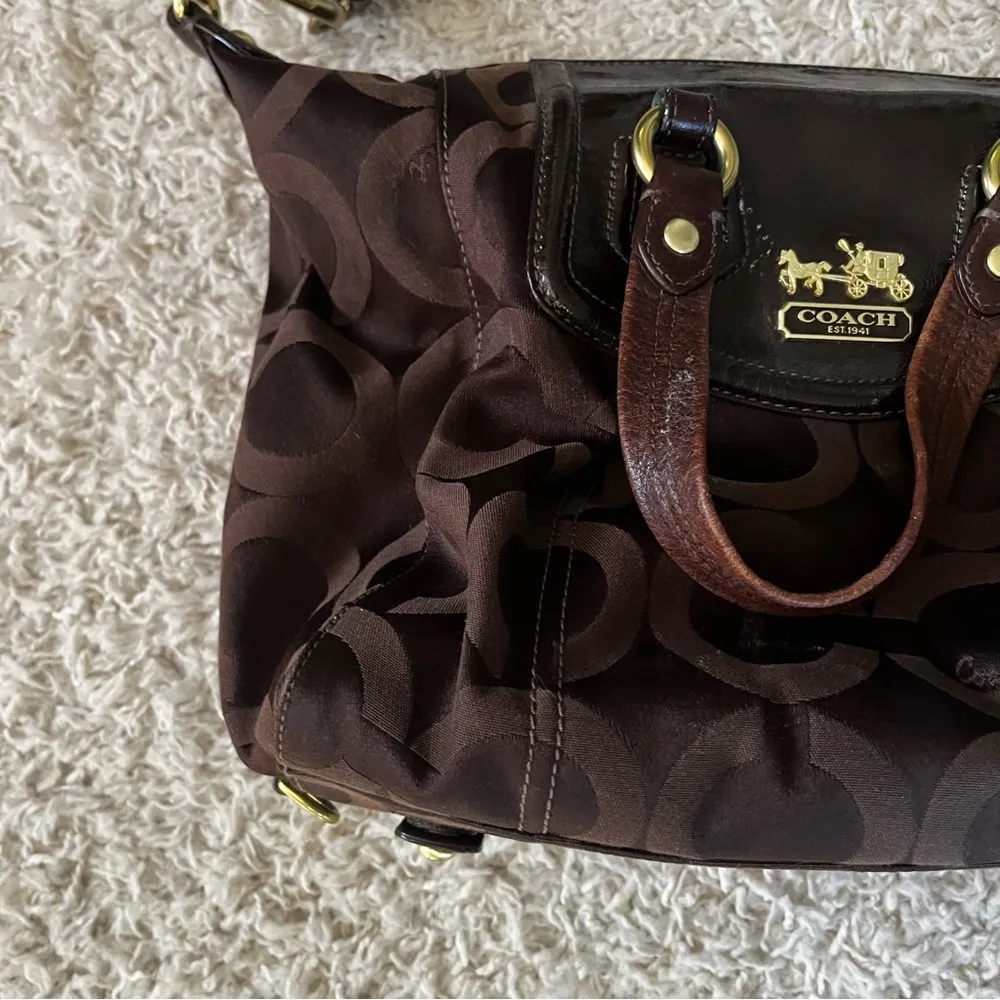 COACH Brown F0969-14294 MADISON AUDREY OP ART SATCHEL SHOULDER BAG HANDBAG - Image 3