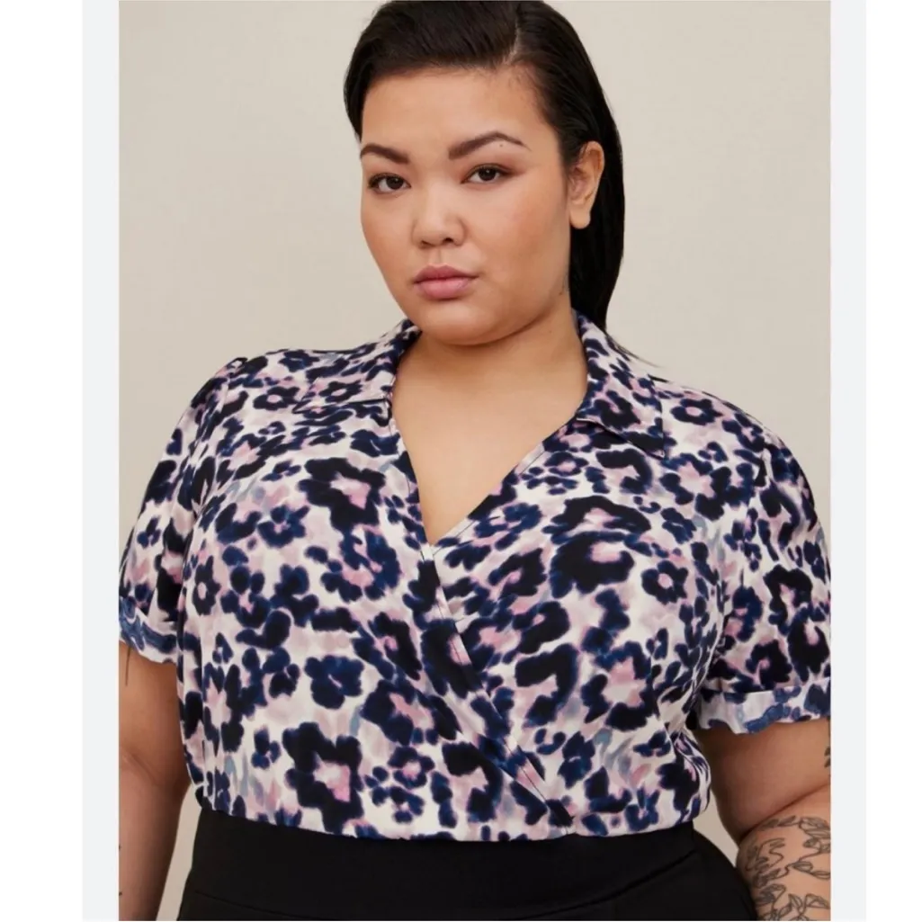 NWT Torrid At The Knee Ponte Studio Crepe Bodycon Leopard Print Dress Sz 3X - Image 4