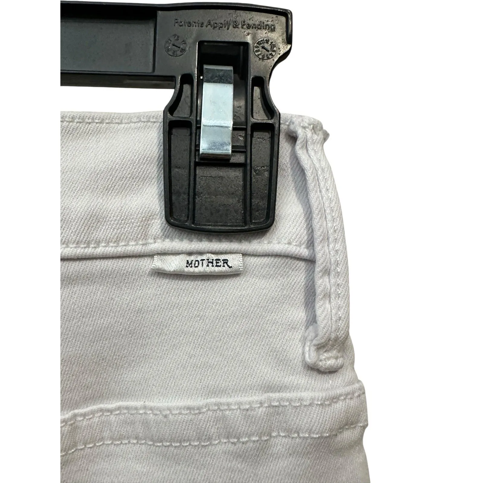 MOTHER Stunner Zip Ankle Step Fray Sz 27 White Jeans Little Miss Innocent #OP9 - Image 5