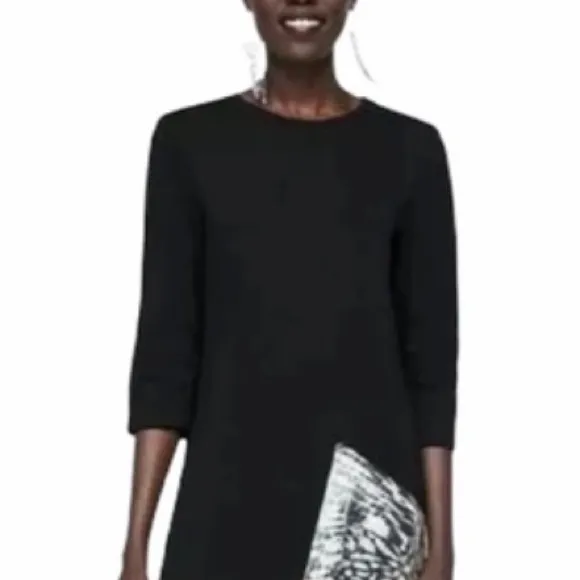 NWOT ZARA Contrasting Dress Animal Print Asymmetrical - Image 5