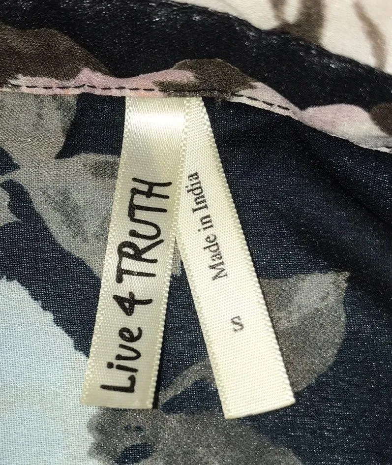 LOVE 4 TRUTH floral wrap semi sheer snap closure hi-low tunic NEW size S - Image 5