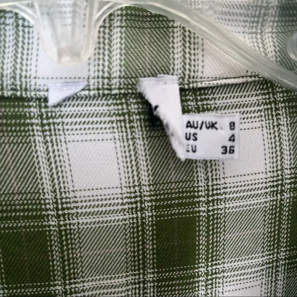 Princess Polly Brinley Green Plaid Oversized Shirt 4 - Image 7