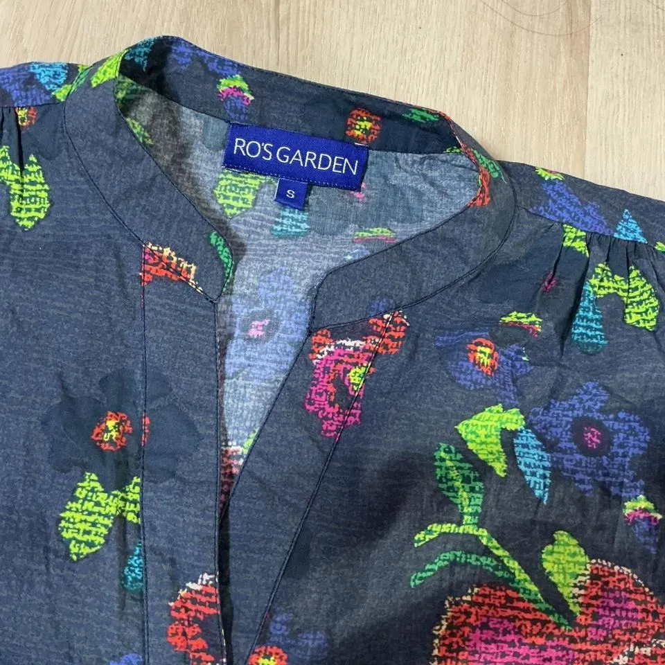 Floral Print Dress Long‎ Sleeve Mini Dress Colorful Bohemian Dress Black - Image 2