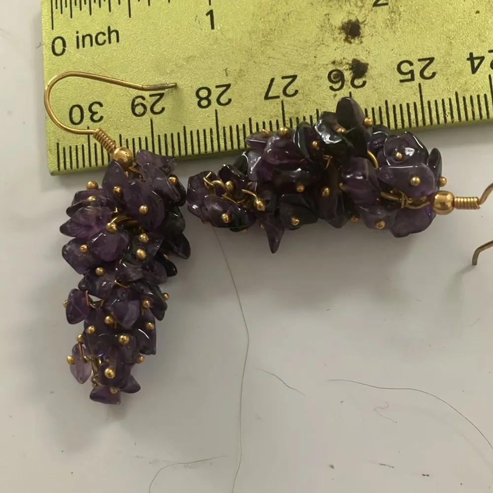 Vintage stone cluster earrings - Image 2