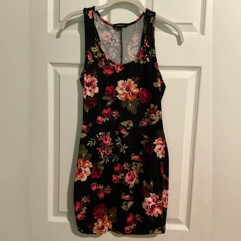 Black Floral Print Dress - Image 6