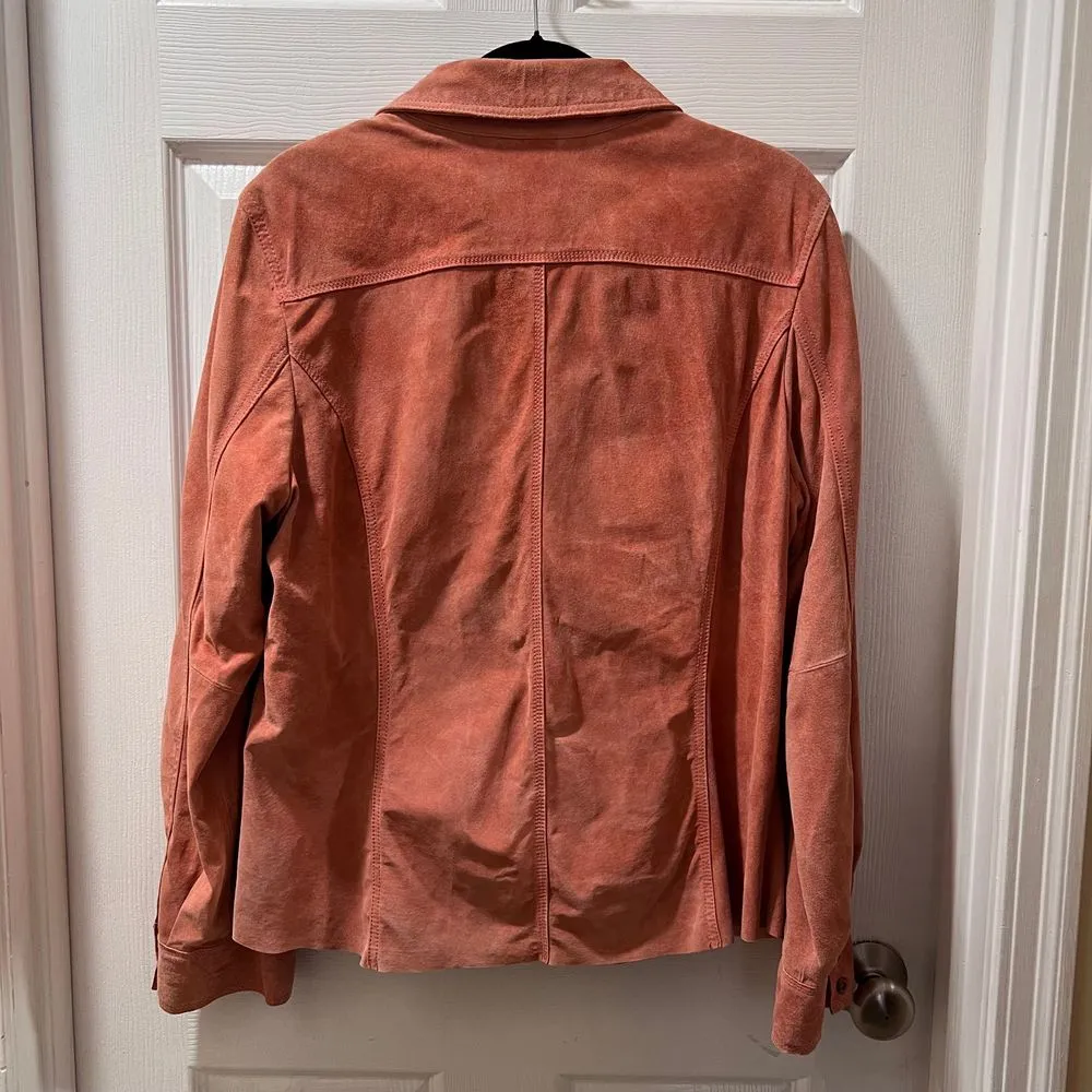 Bernardo Dusty Rose Velvet Button-Down Shirt Fitted Collared Blouse-SZ 16 - Image 5