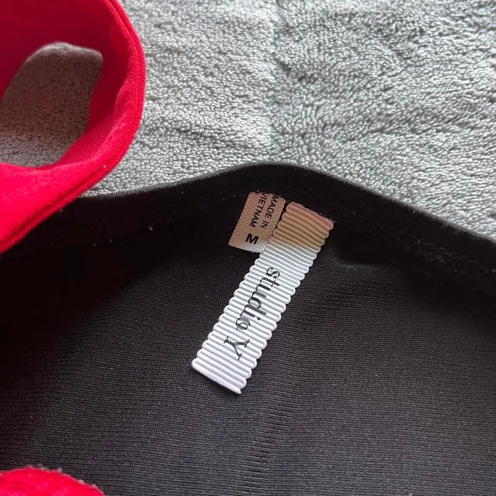 vintage y2k Studio Y red and black beaded tank top size medium - Image 5