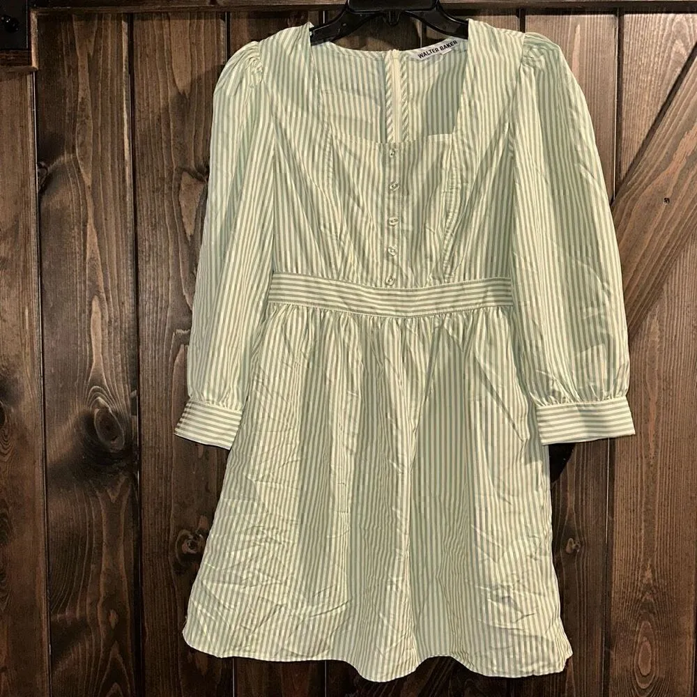 NWOT Walter Baker Sadie Gathered Striped Poplin Mini Dress - Image 5