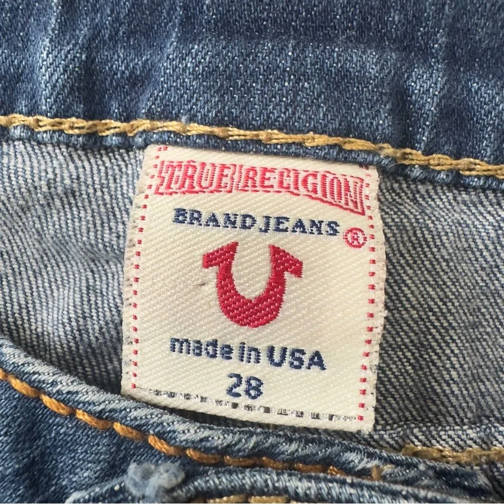 True Religion Size 28 Made in USA Vintage Joey Short Big T Jeans Shorts Womens - Image 5