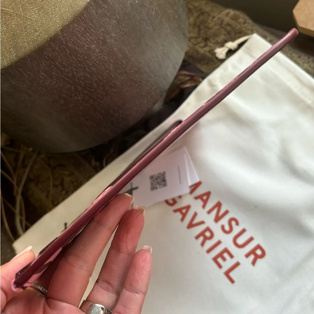 Authentic MANSUR GAVRIEL Large leather zip top wristlet/pouch Purple - Image 5