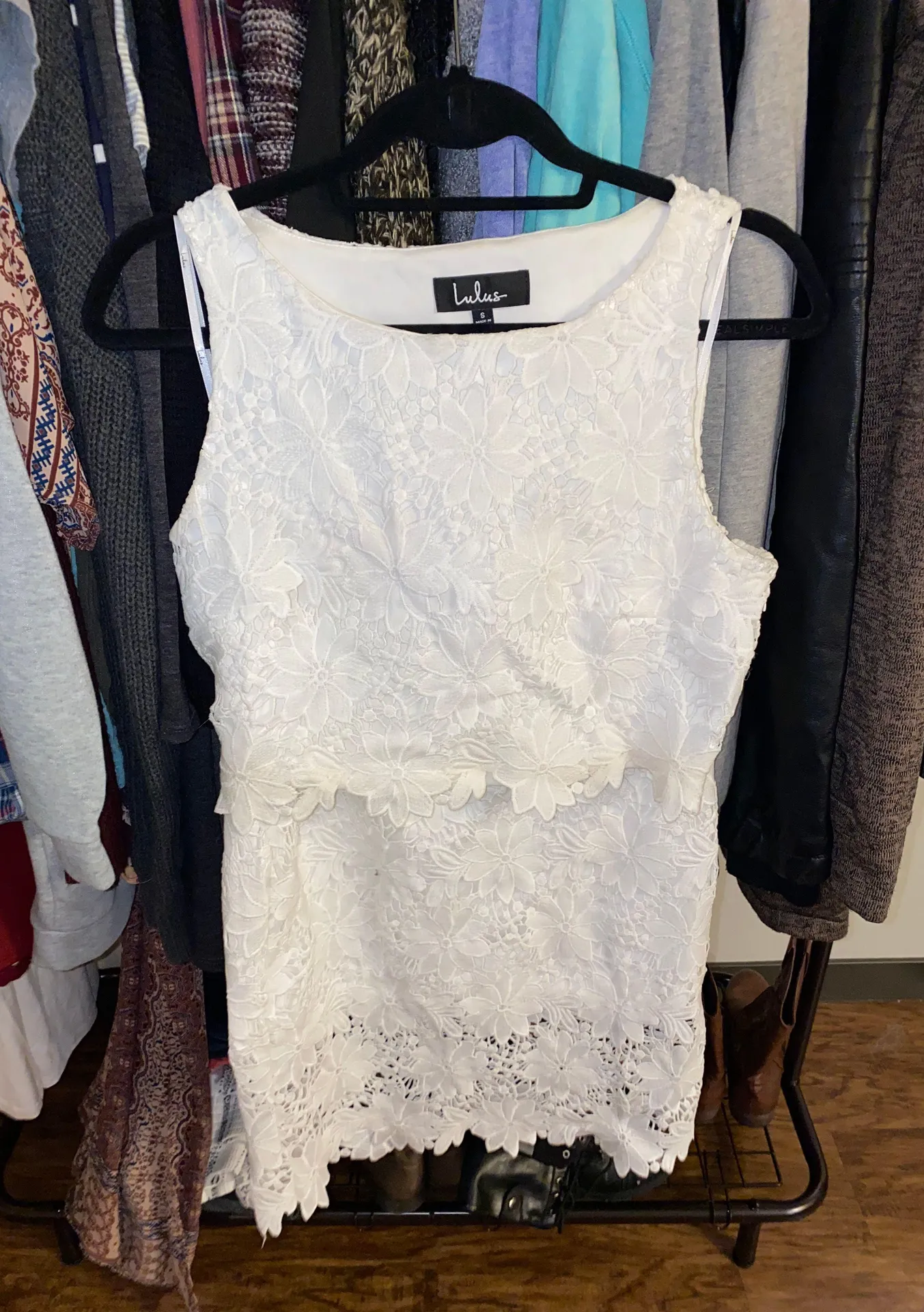 White Two Piece Lace Set - Image 4