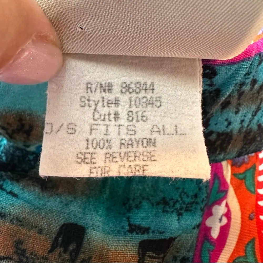 Vintage Skirt Maxi 80s Hippy Boho Gypsy Southwestern Aztec USA Native American Red Size XL - Image 12