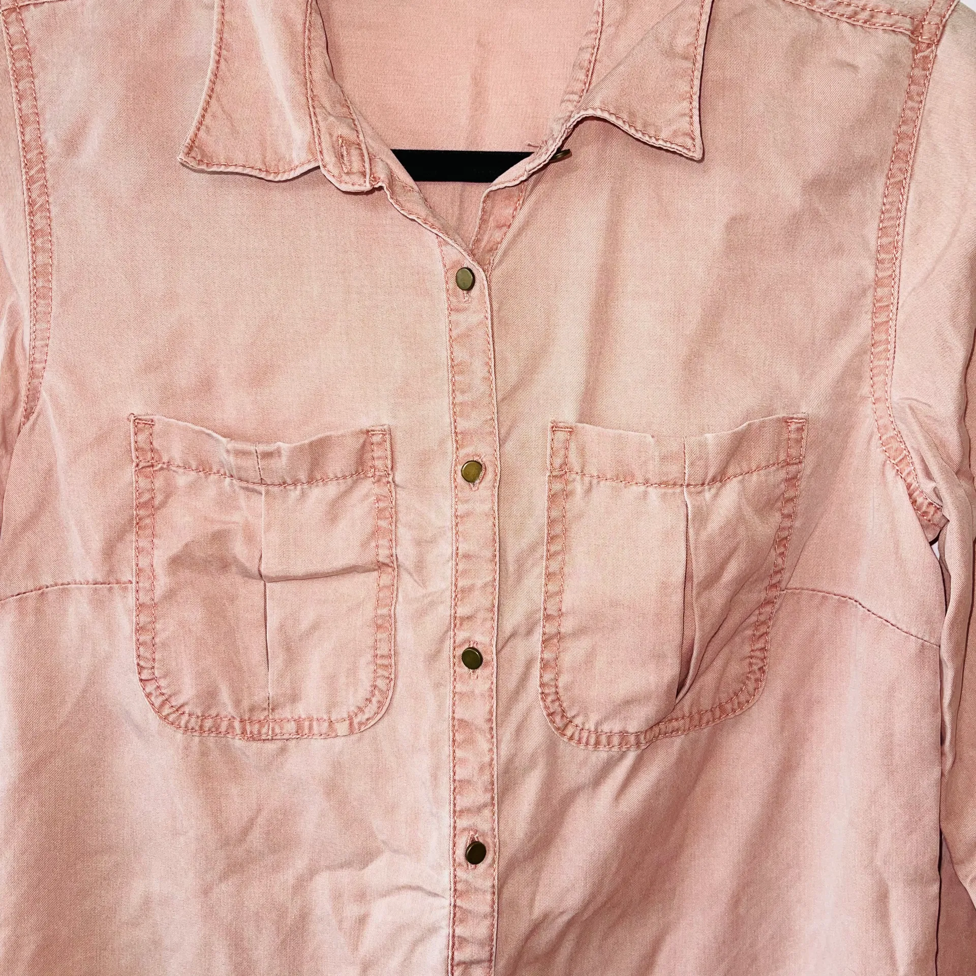 Blush Pink Button Down Utility Shirt - Image 4