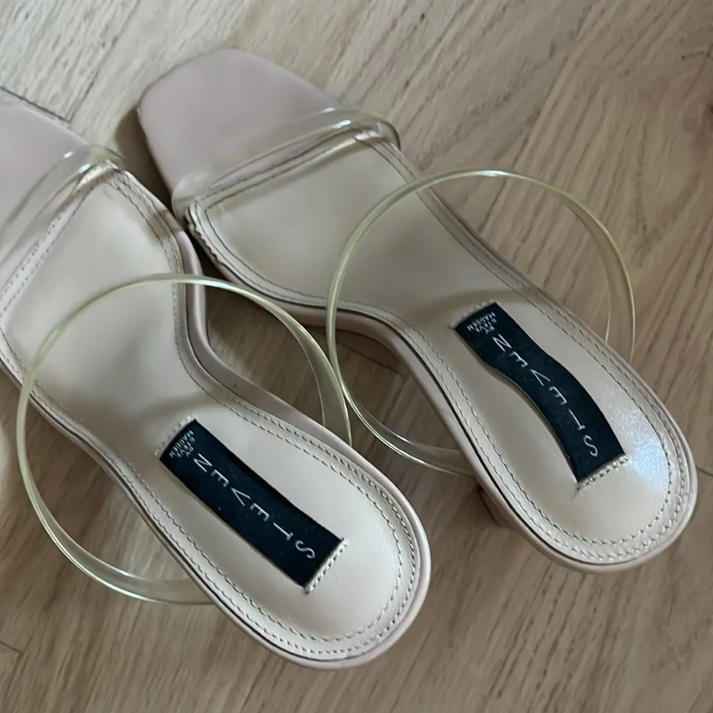 STEVEN by Steve Madden. Size 9. Clear hells. 3.5in heel. - Image 6