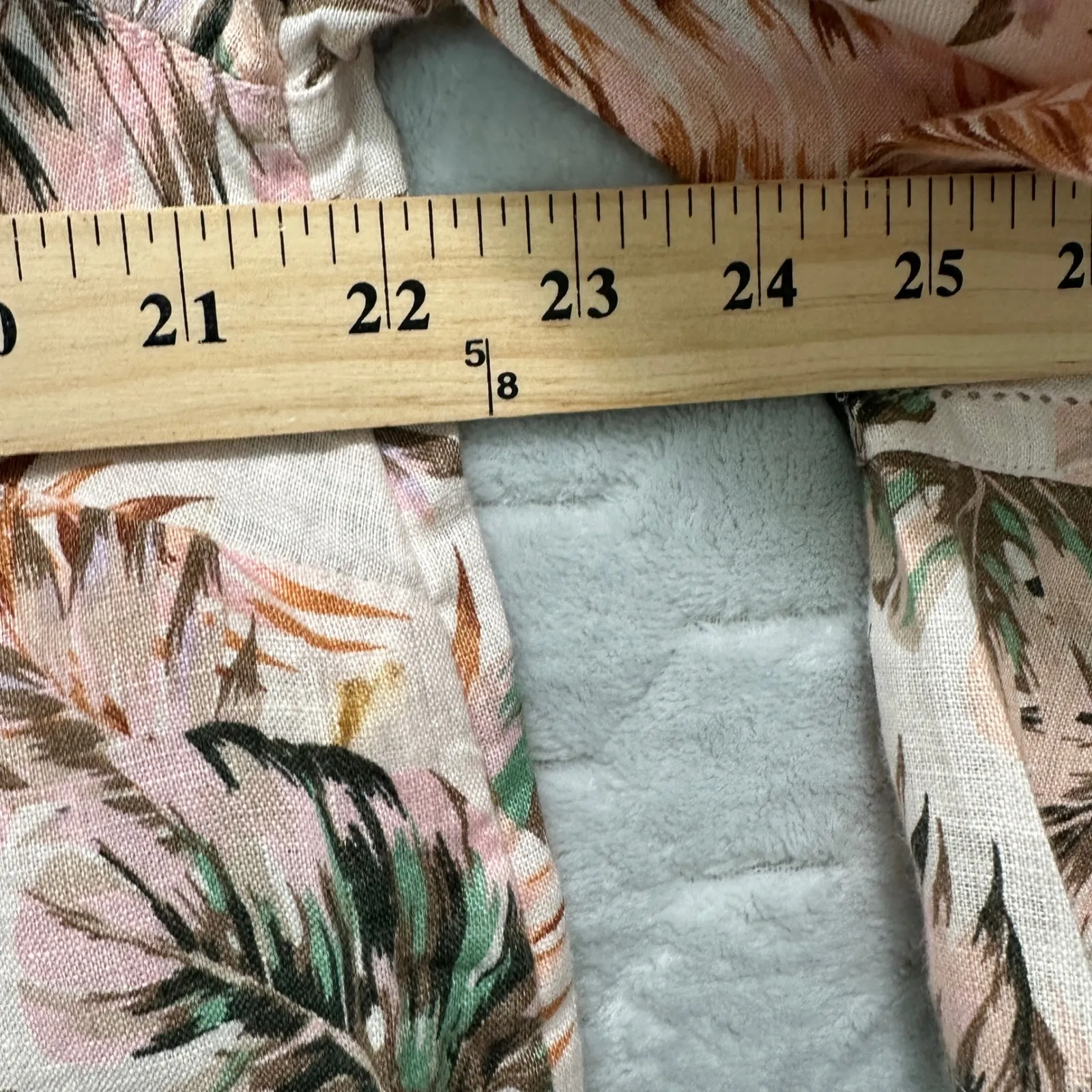 J.Jill Love Linen Palm Print Top M Petite 100% Linen Tropical Vacation Boho‎ Pink Size undefined - Image 8