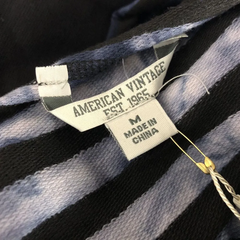 Womens Long Sleeve Stripe Tie Dye‎ Top Size M American Vintage Blue Preppy NEW - Image 10