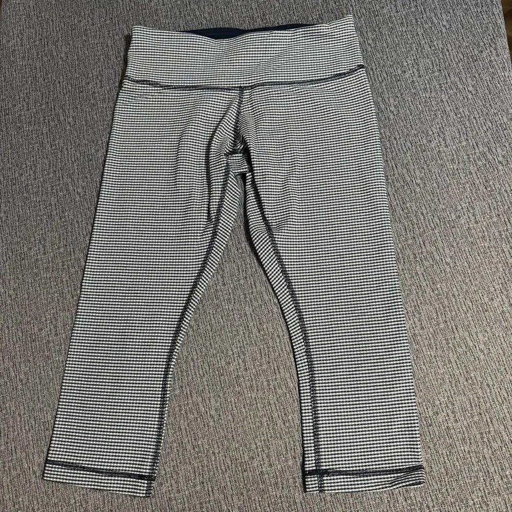 Lululemon Wunder Under Crop Gingham Plaid Leggings - Image 6