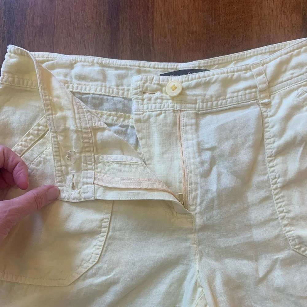 Tommy Bahama Shorts Size 6 Light Yellow Cargo 100% Linen Casual Summer P… - Image 4