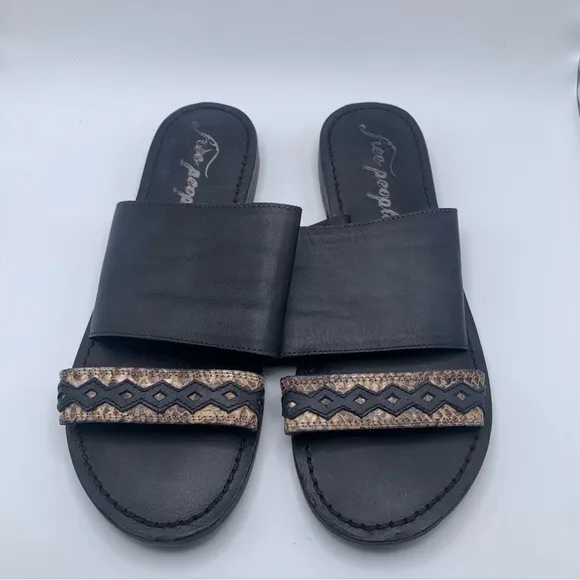 NWOB Free People Women's Saturday Sandals black leather size 36.5 US 6 1083 - Image 2