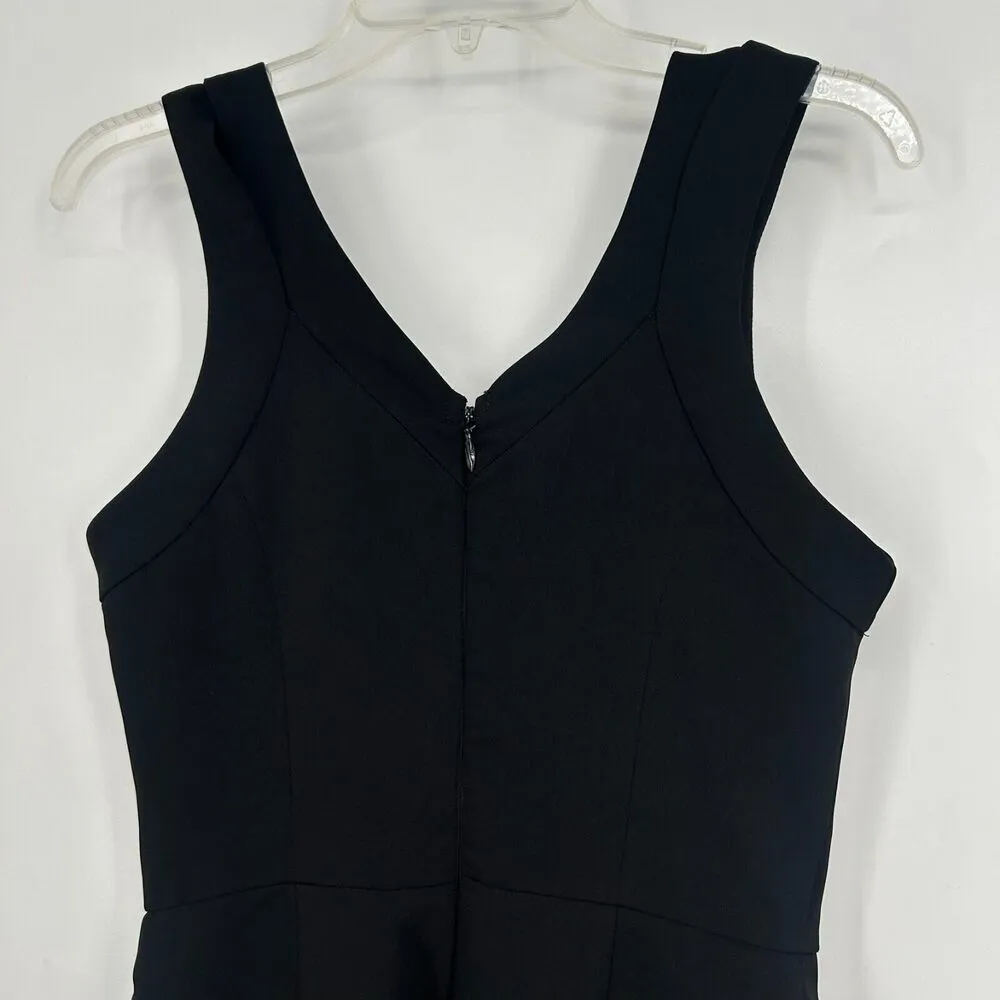Adelyn Rae Black Jumpsuit Flare Leg Sleeveless Pockets V Neck Back Zip Size S - Image 8