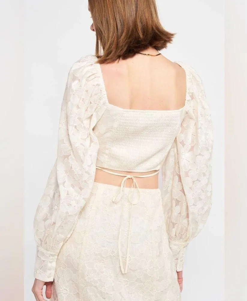 En Saison Agathe Embroidered floral blouse Natural - Image 4