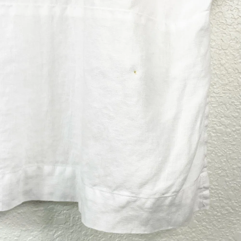 Pure Jill Women's White Linen Tunic Top Shirt Size Large Beach Summer Coastal - Image 6