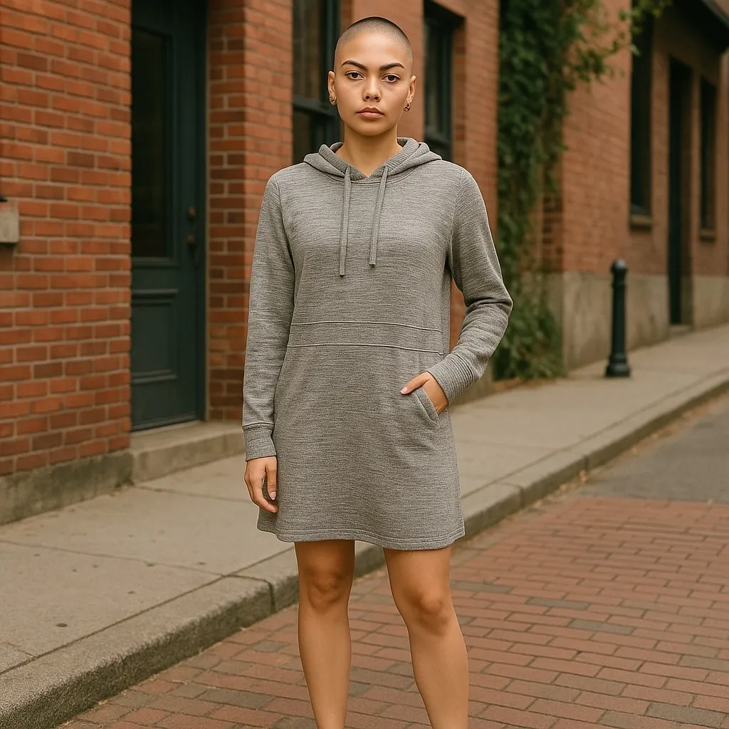 90 Degrees by Reflex Women's Hoodie Sweater Dress‎ Gray Size M Pockets Size M - Image 13