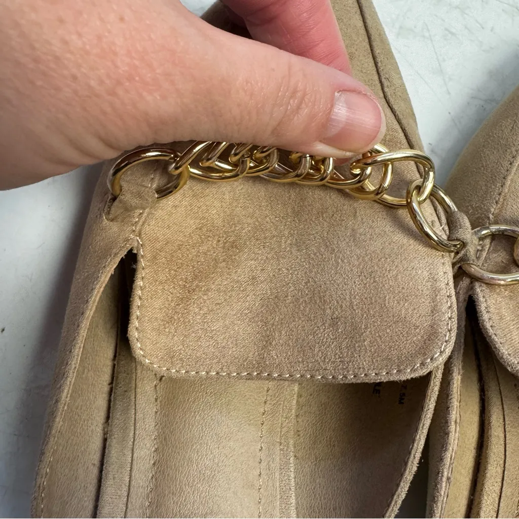 Steven Madden Favored Tan Chain Loafer Mules Flats - Image 7