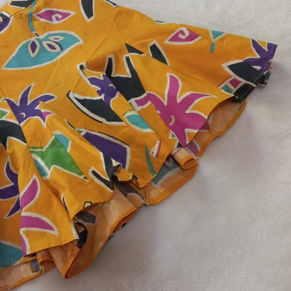 Zara Ruffled Island Geometric Print Yellow Multicolored Shorts NWT - Image 5