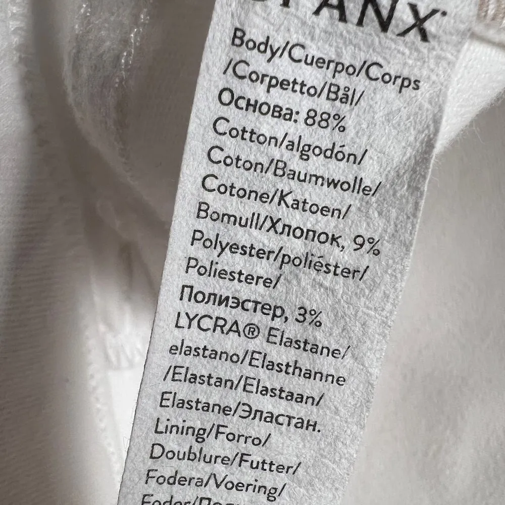 SPANX Tummy Control Wide Leg Pull On White Stretch Jeans Size XL - Image 8