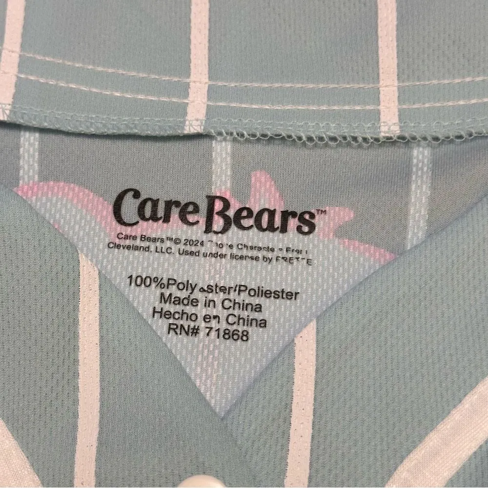 CareBears Graphic Baseball Jersey Shirt L Blue Size L - Image 3