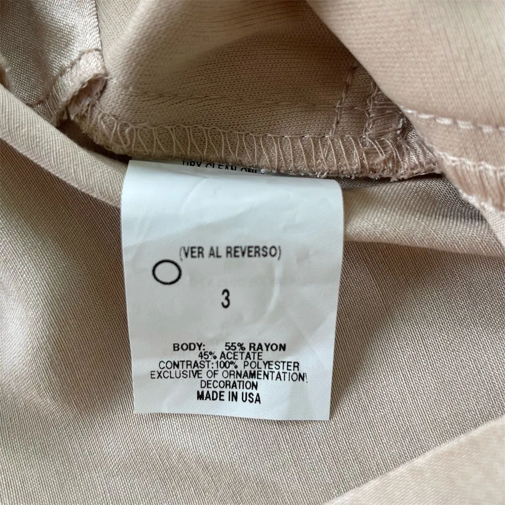 Vintage Y2K Studio Y Blush Pink Satin Lace Slip Dress Size 3 Shoulder Bow XS - Image 13