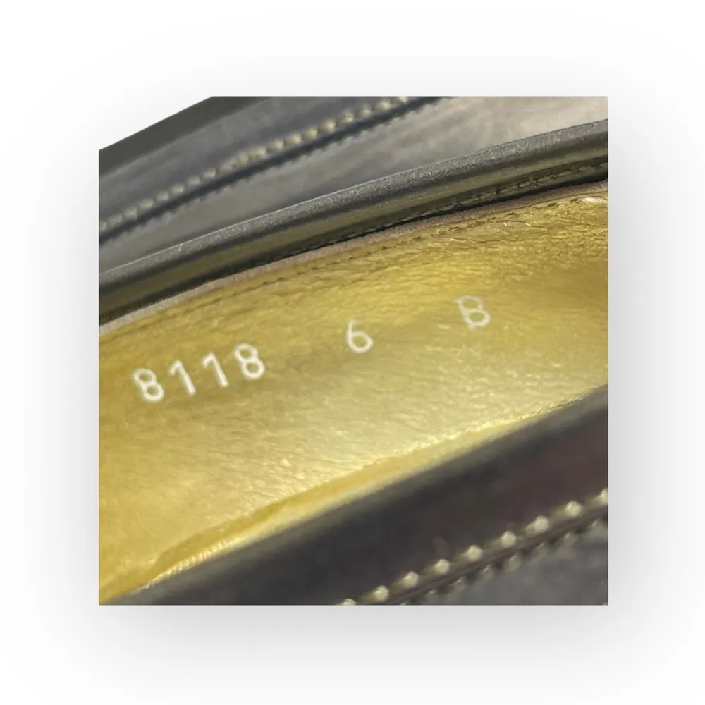 Vintage: Pancaldi ❁ Italian Leather Heeled Loafers ❁ Metallic Gunmetal ❁ 6M ❁ Size 6 - Image 11