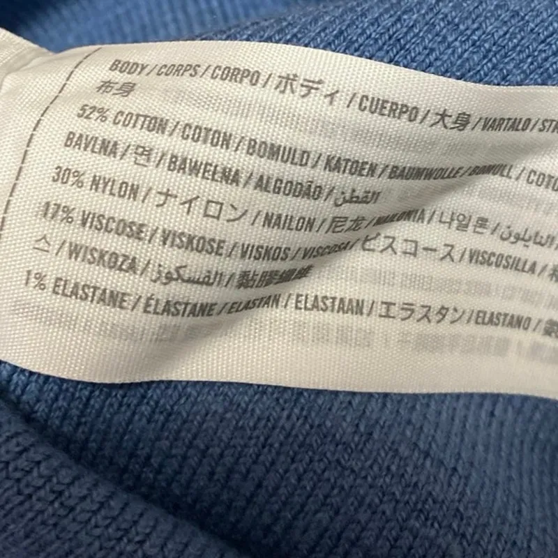 Abercrombie & Fitch Blue Ribbed Knit Long Sleeve Bustier Sweater Top Size S - Image 4