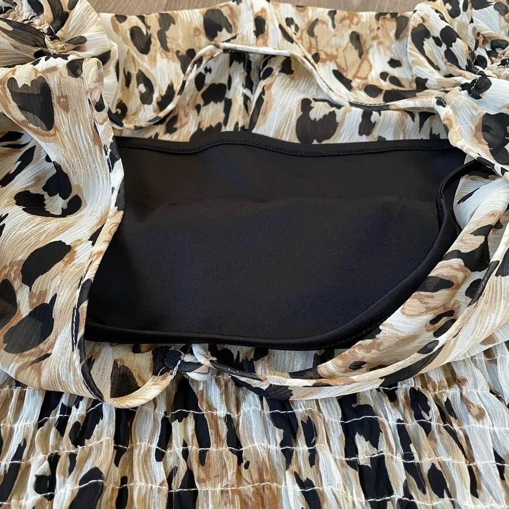 Frederick’s of Hollywood blouse animal print attached camisole Women’s size XL - Image 11