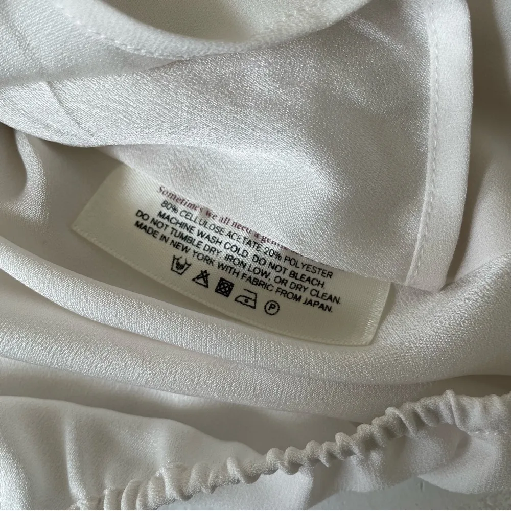 MM LaFleur Top Womens White Drapped Long Sleeve Blouse Size M - Image 6