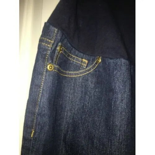Three Seasons Women's Blue Maternity Capri Jeans Super High Rise Size XL - Image 5