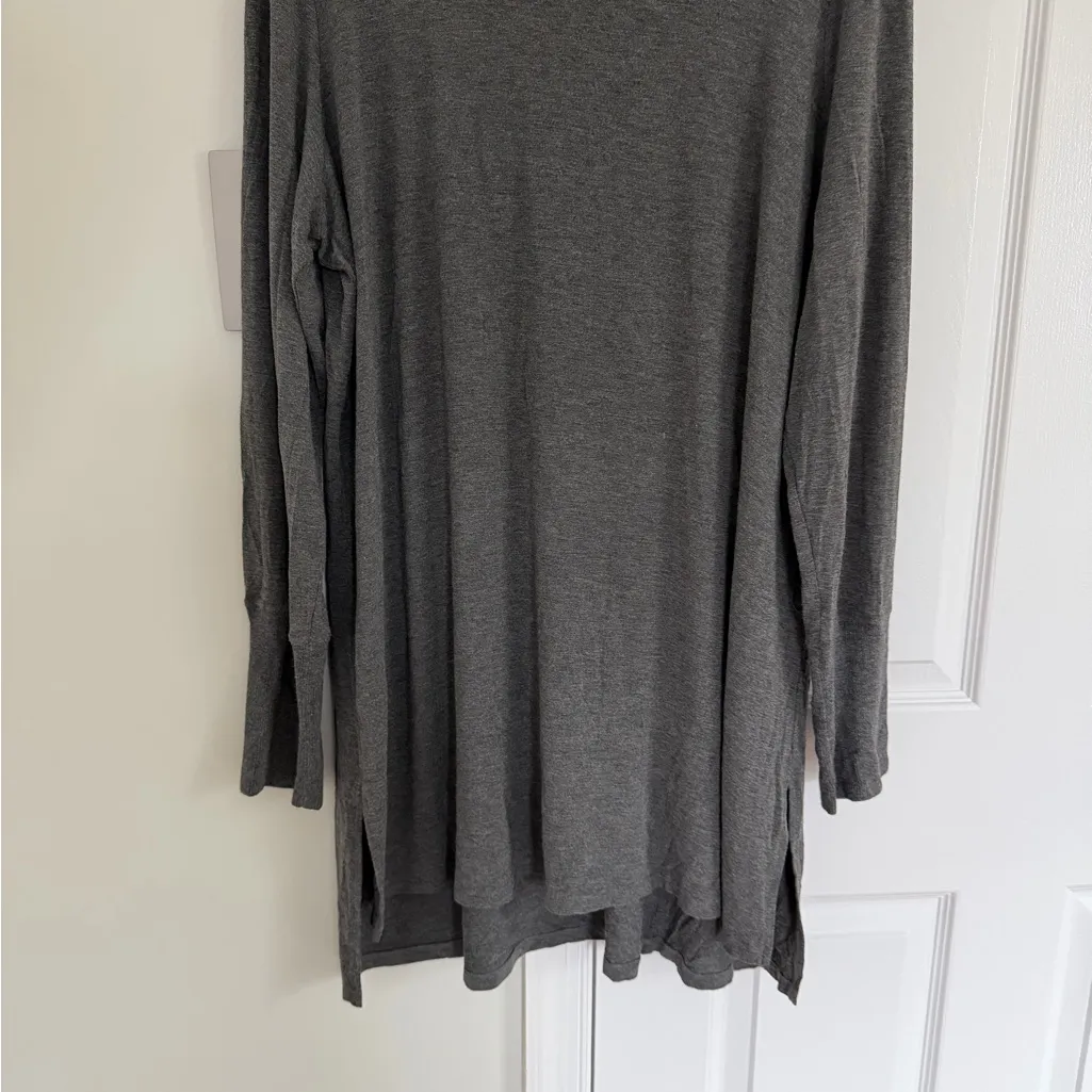 Eileen Fisher Dress Womens XL Gray Mini Long Sleeve Jersey Knit Mockneck Funnel - Image 3