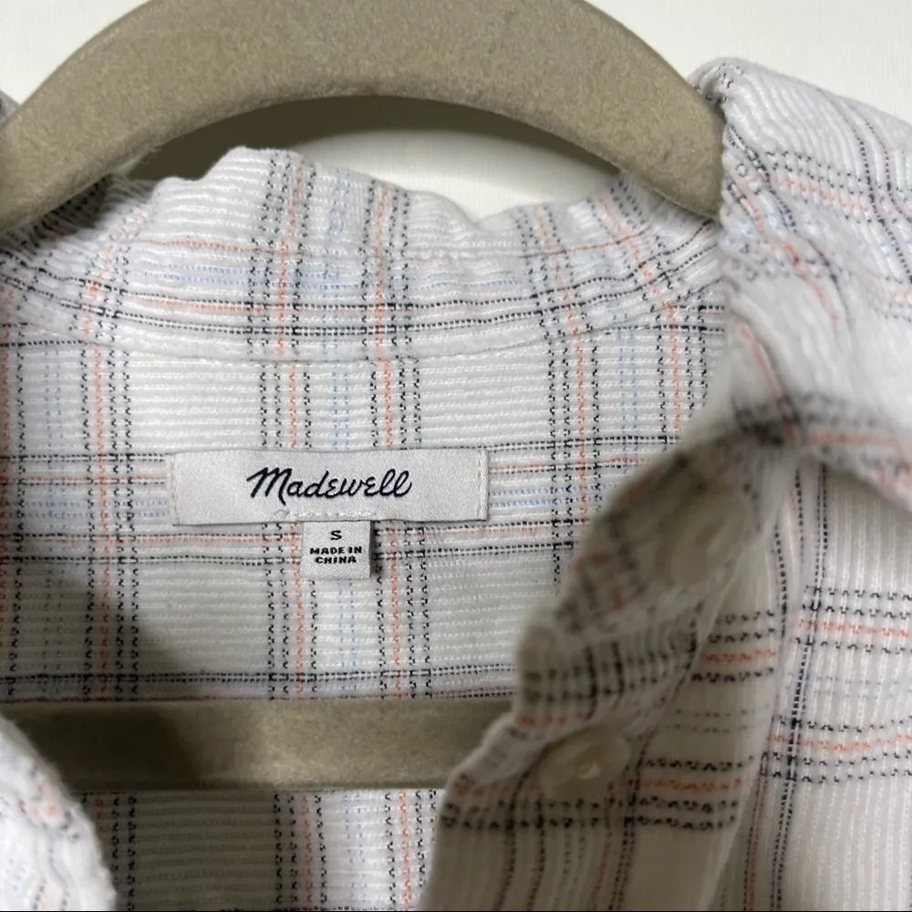 Madewell Corduroy Oversized Ex-Boyfriend Shirt in Lombard Plaid sz S - Image 5