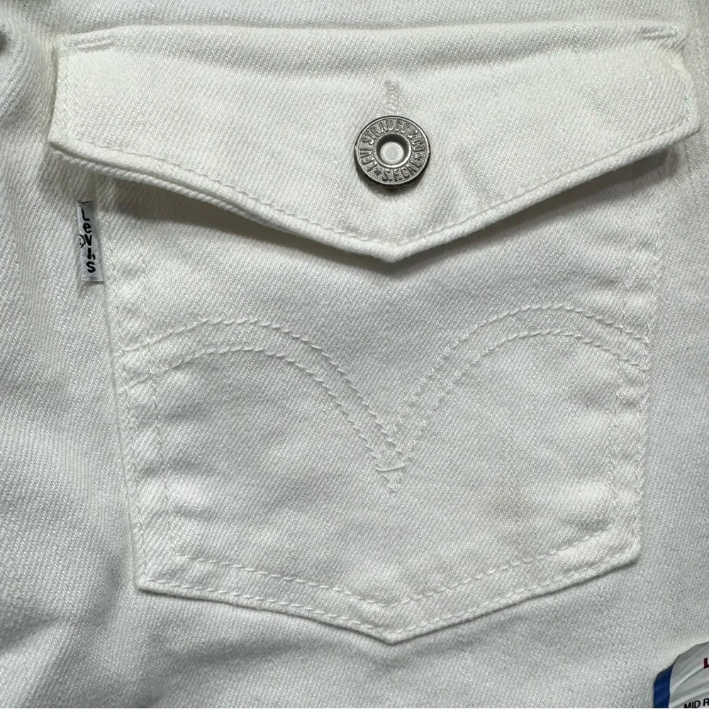 Levi’s Off White Cream Mid Rise Skinny Ankle Jeans Button Flap Signature Pockets - Image 7