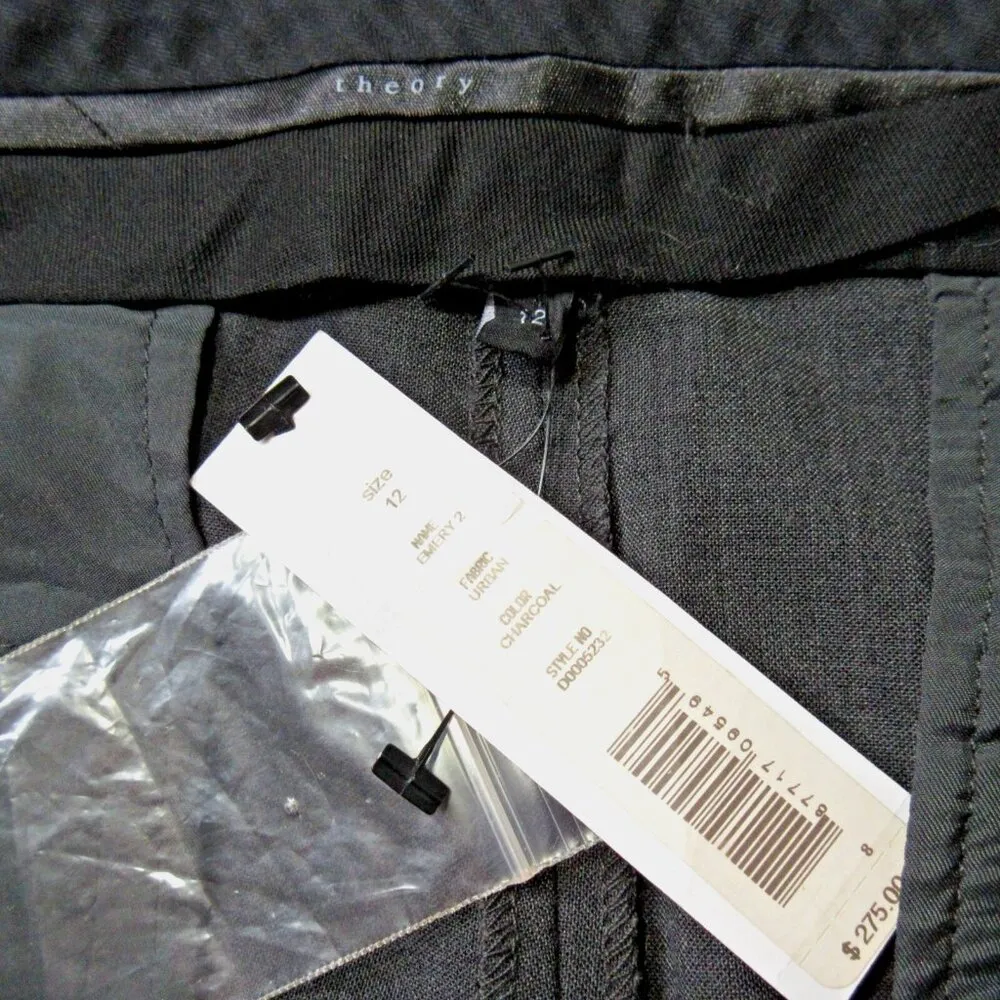 NWT THEORY Emery in Urban Charcoal Gray Stretch Wool Pants 12 x 35 ½ $275 - Image 4