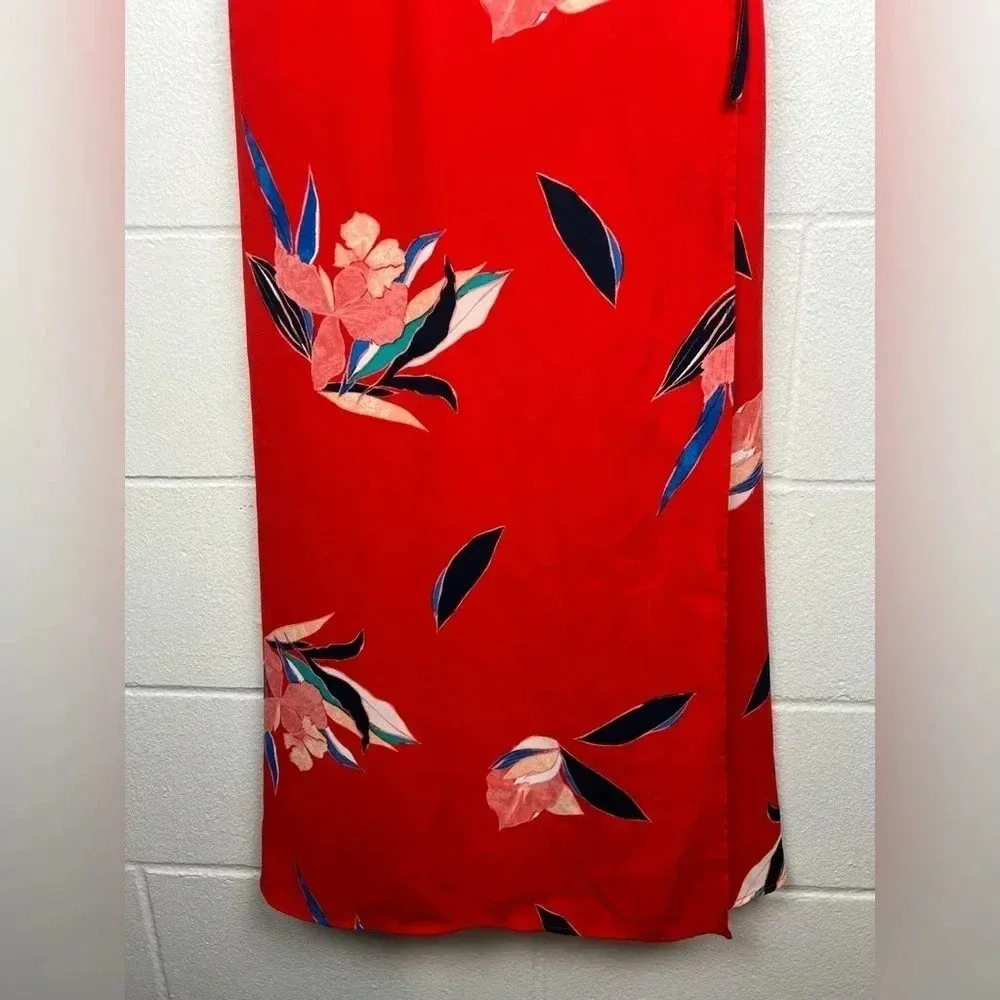 🌺🌹🌸 A New Day Beautiful Bright‎ Red Floral Wrap Dress Size XS - Image 2