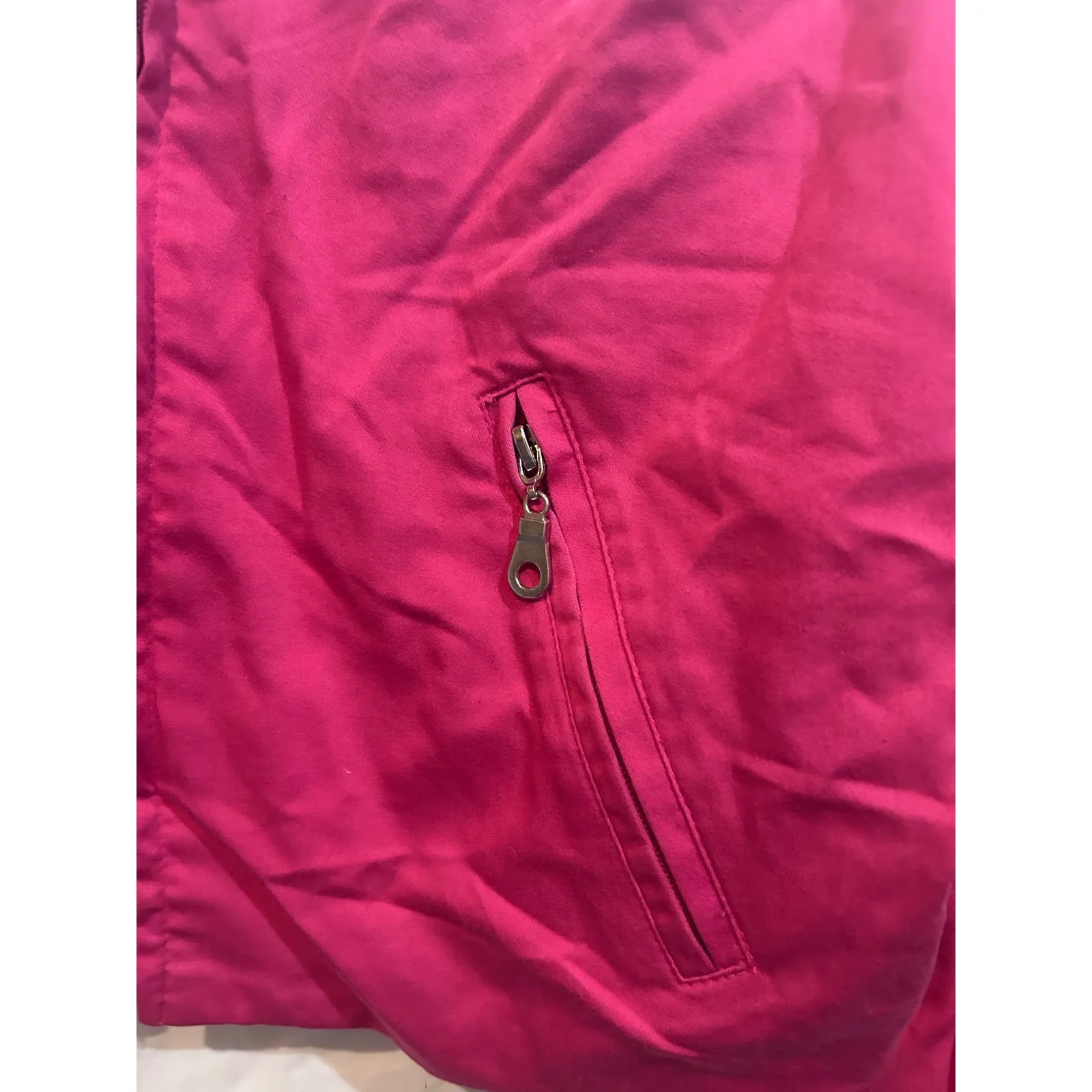 MESMERIZE Hot Pink Cable Knit Sleeve Bomber Jacket Women's Medium Zip Front - Image 3