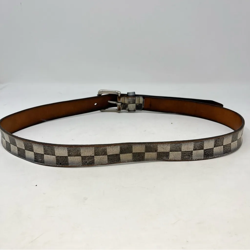 Levi's Check‎ Print Leather Belt Size M 34-36 - Image 8