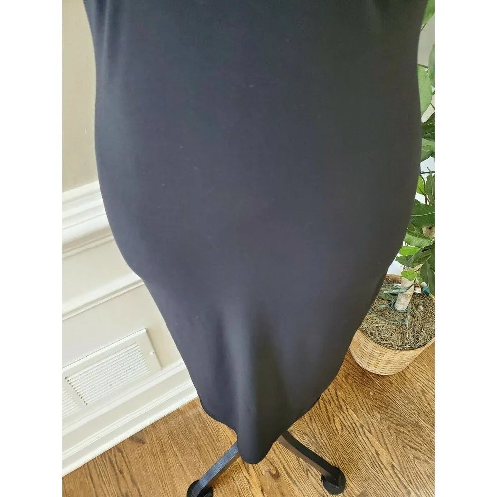 Old Navy Women's Solid Black Polyester Collared Short Sleeve Knee Length Dress S - Image 4