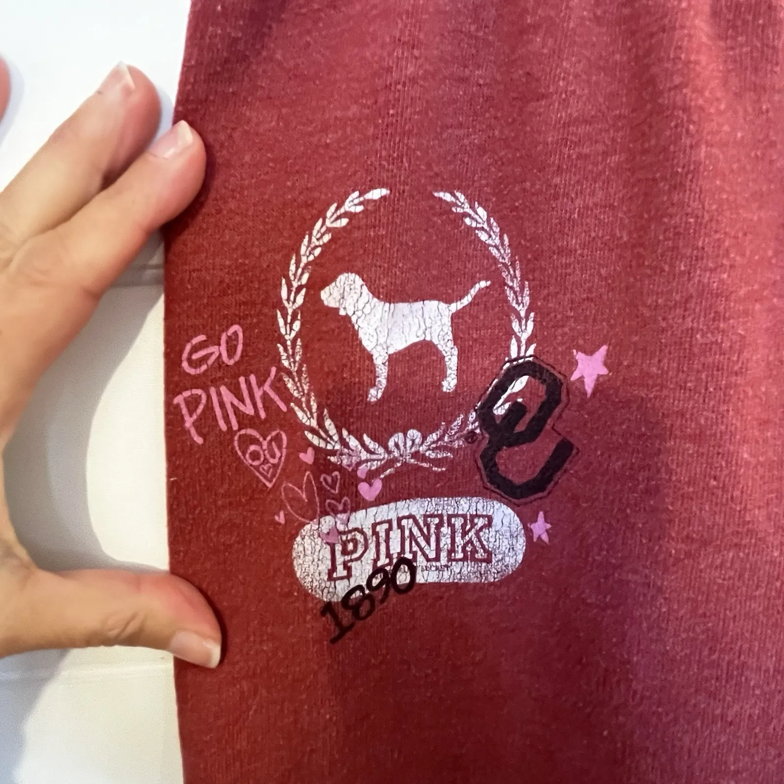 Vintage VS Pink Oklahoma Sweatpants Crimson & Cream Meet Pink Jones Mitchell Tag - Image 8