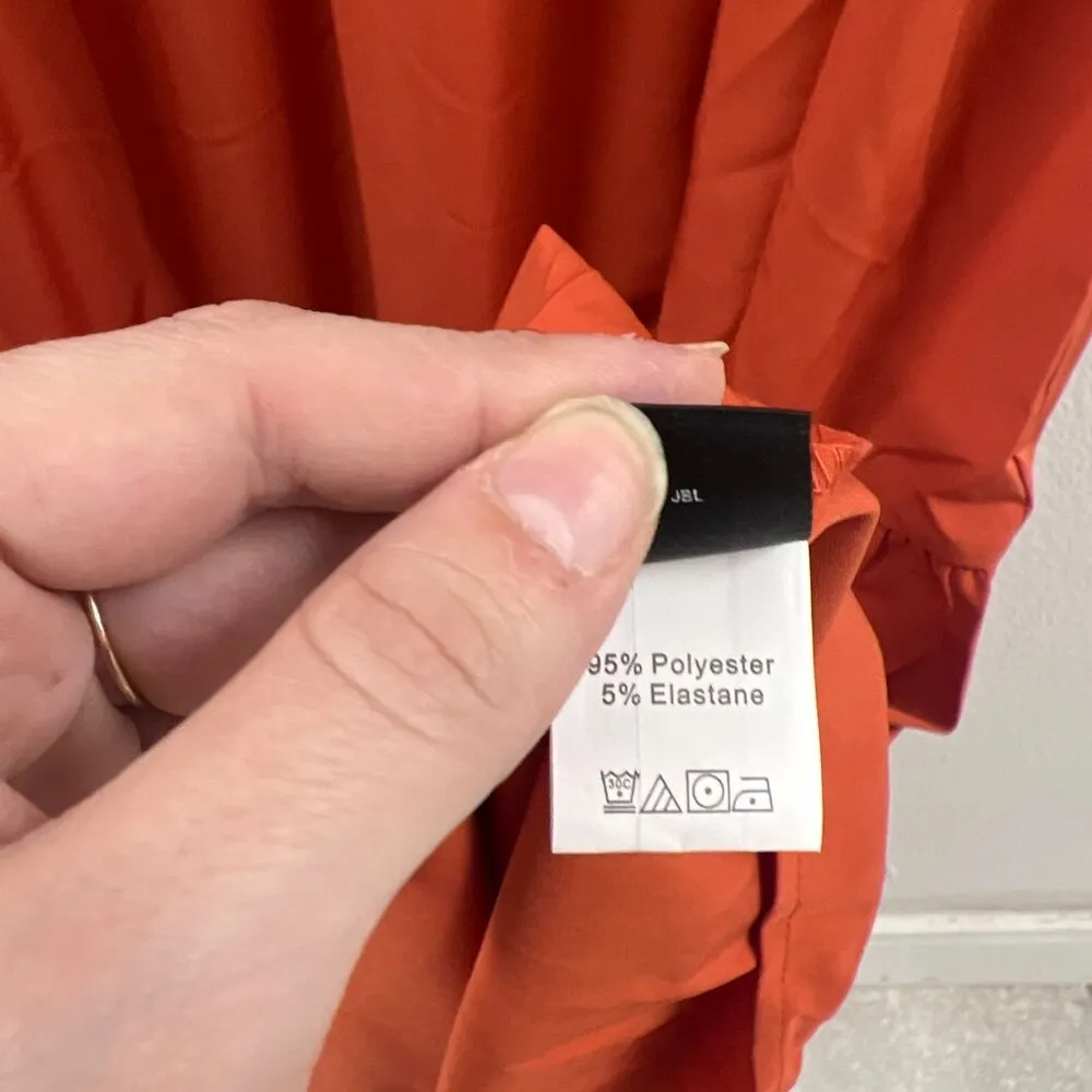 SHEIN M Burnt Orange Long Sleeve Prairie Maxie Dress - Image 6