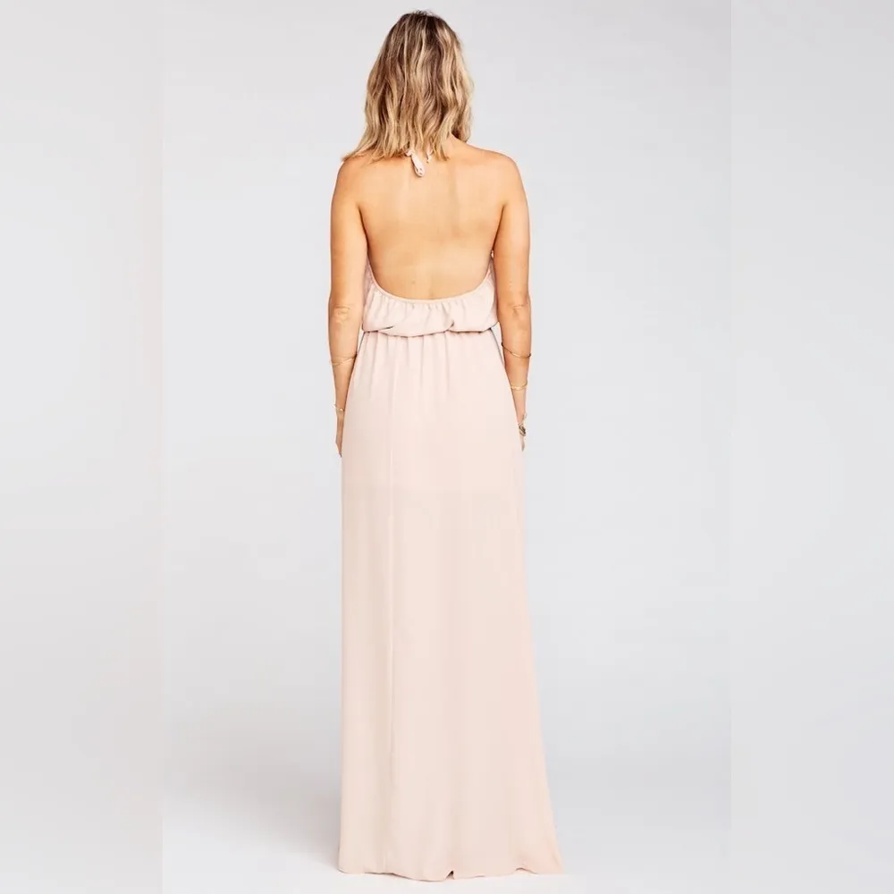 SHOW ME YOUR MUMU Heather Halter Dress In Dusty Blush Crisp - Image 3