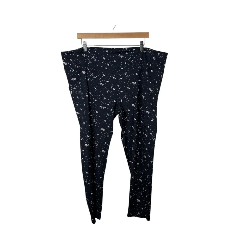 NWOT Vera Bradley Garden Ditsy Floral Polka Dot High Rise Leggings Navy Multi 3X - Image 2